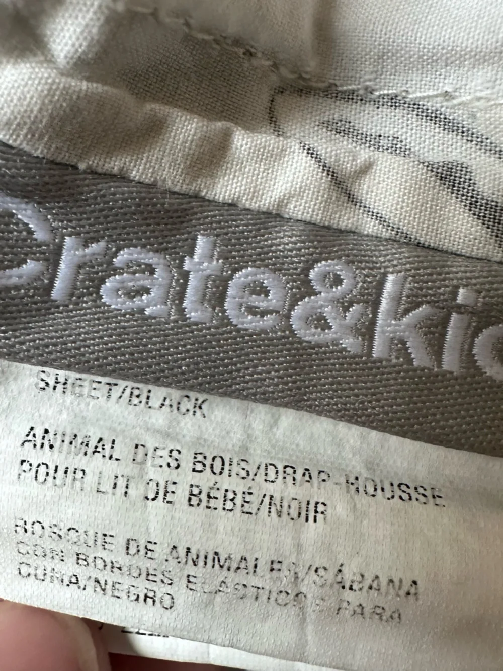 Crate & Barrel Blue Plaid Crib Sheet and Forest‎ Animal Crib Sheet